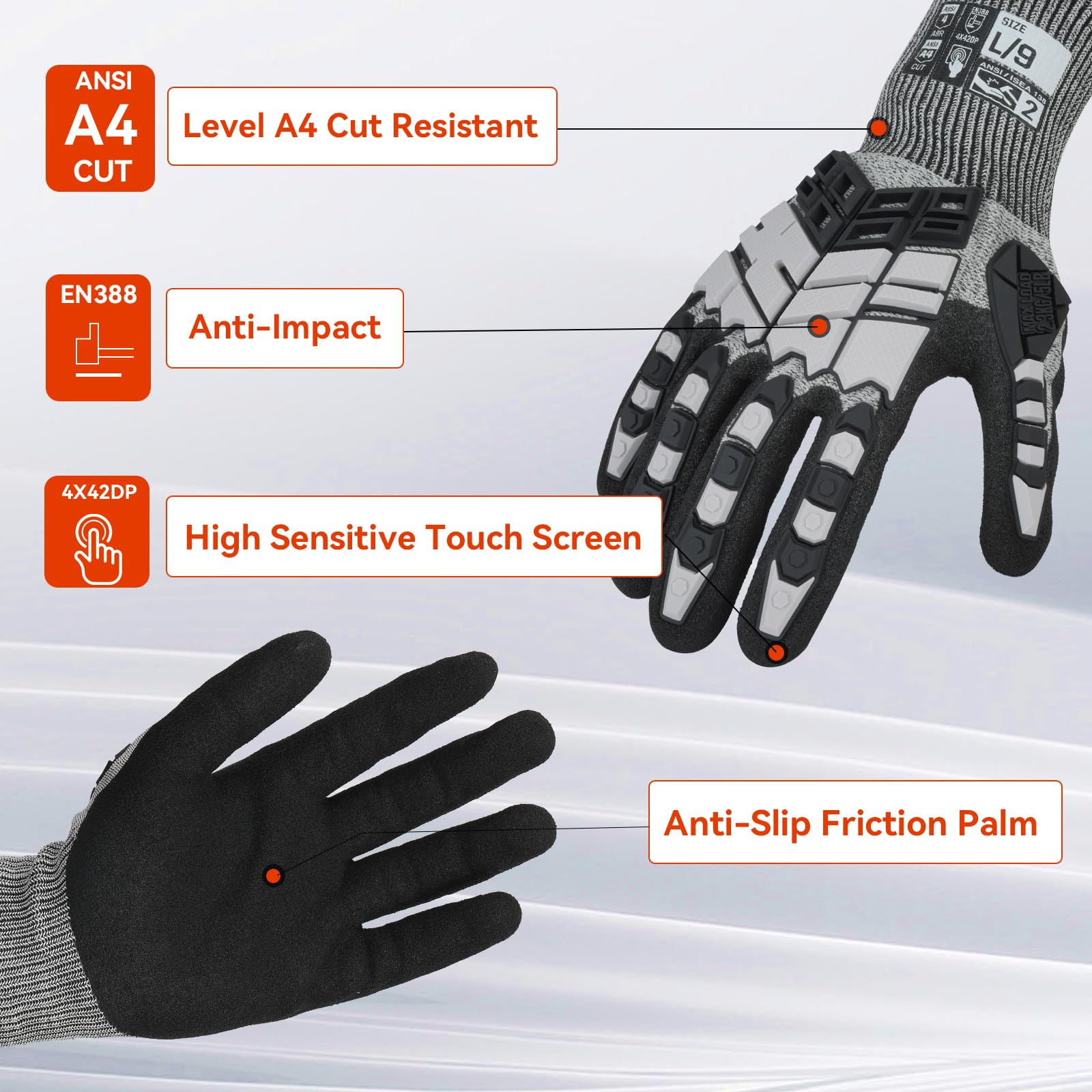 Guantes Anti-Impacto con Prote - Work Glove Impact reseña y precio